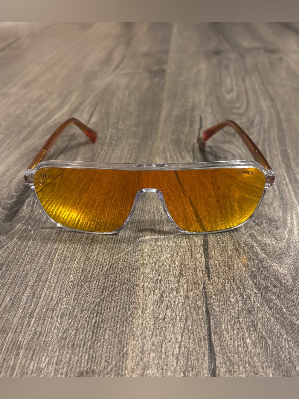 Blenders Meister X2 Orange Circuit Redbull Polarized Sunglasses ISSUE: Lens Wear